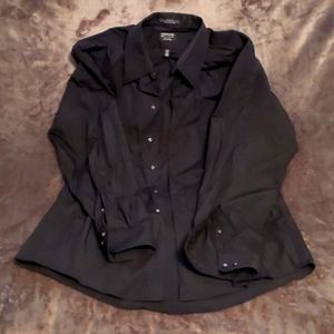 Men's black poplin dress shirt